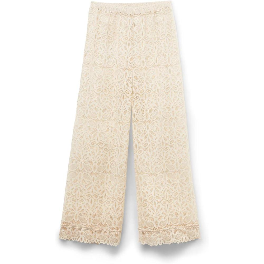 imageWomans Italian Riviera Full Length Lace PantsIvory  Creamy Beige