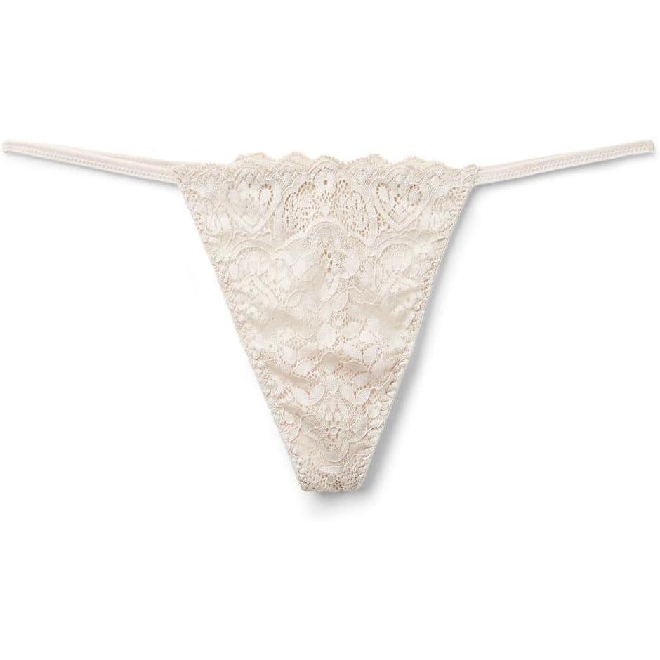 imageWomans Lace String ThongNatural  Avorio Crema