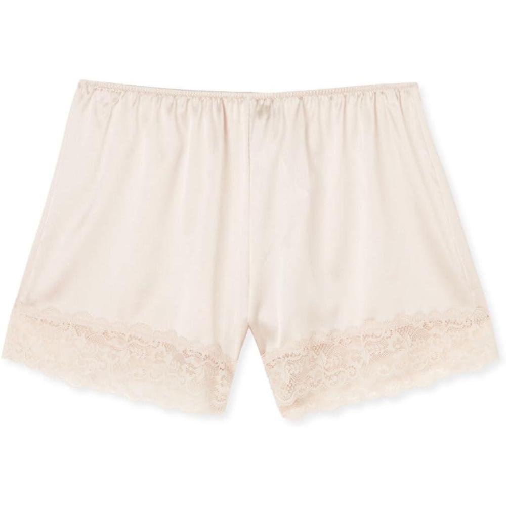 imageWomans Lace Trim Silk ShortsNatural  Avorio Crema