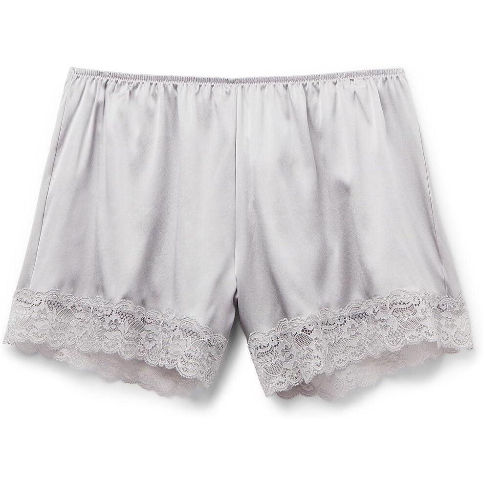imageWomans Lace Trim Silk ShortsPale Grey  Ice Grey