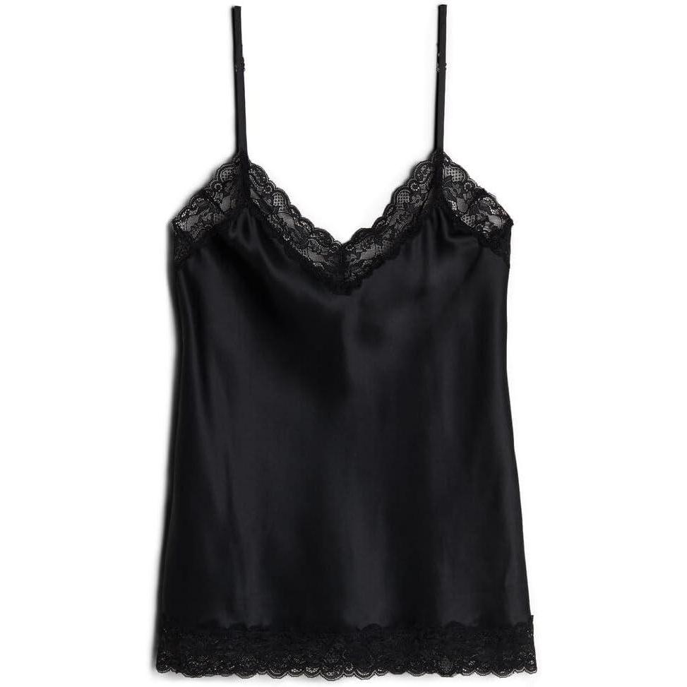 imageWomans Lace and Silk TopBlack  Black