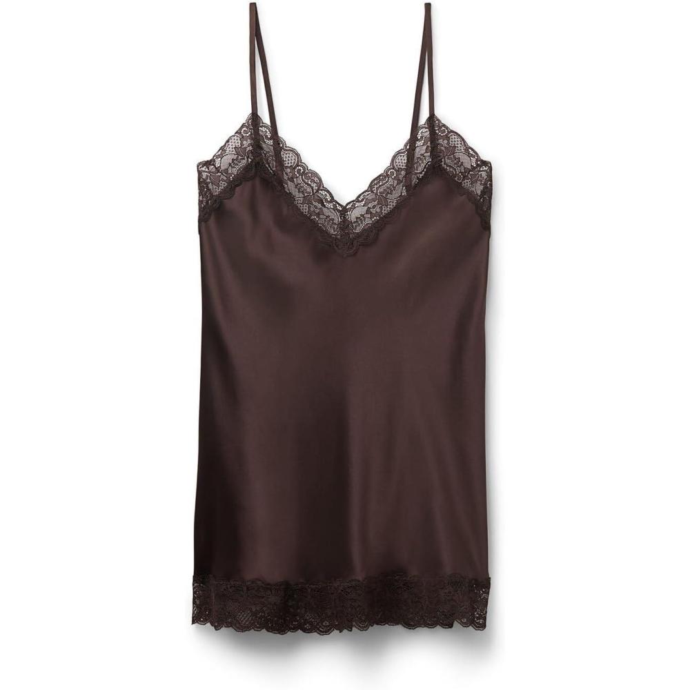 imageWomans Lace and Silk TopBrown  Mocha Brown