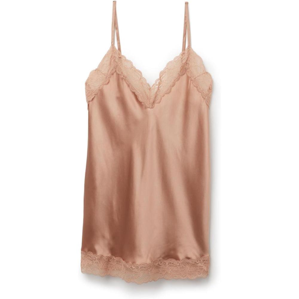 imageWomans Lace and Silk TopNatural  Satin Pink