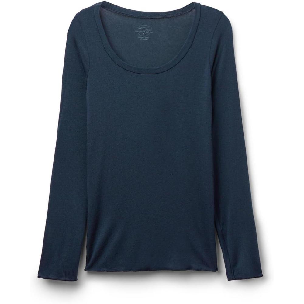 imageWomans Long Sleeve Scoop Neck Top in Ultralight Modal with CashmereBlue  Intense Blue