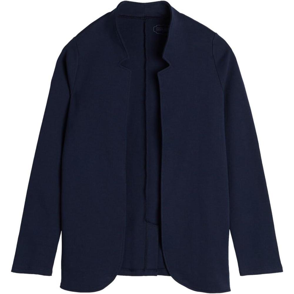 imageWomans LongSleeved Cotton Interlock CardiganBlue  Intense Blue