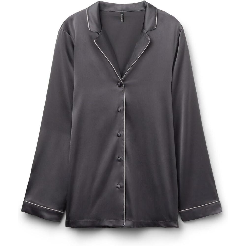 imageWomans Menswear Cut Silk JacketGray  Titanium Grey