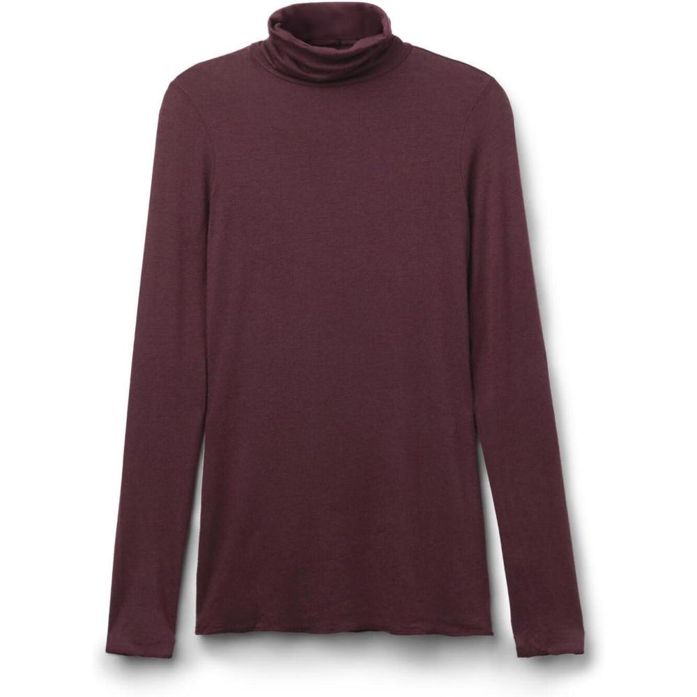 imageWomans Modal Cashmere Ultralight HighNeck TopBurgundy  Dark Burgundy