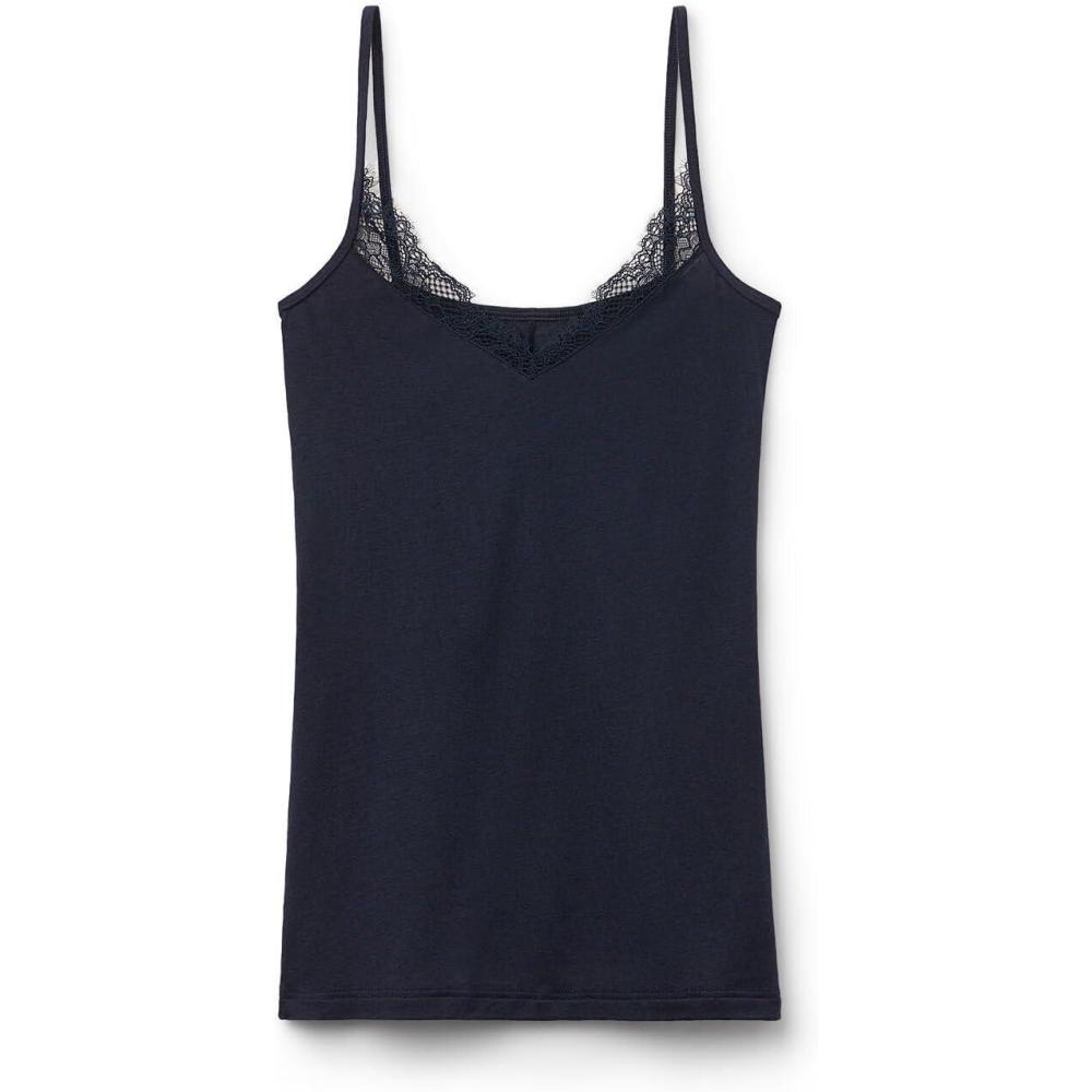 imageWomans Modal Ultralight Cashmere Blend Top with LaceBlue  Intense Blue
