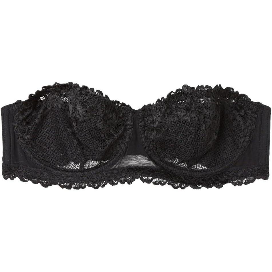imageWomans Pretty Flowers Bandeau BraBlack  Black