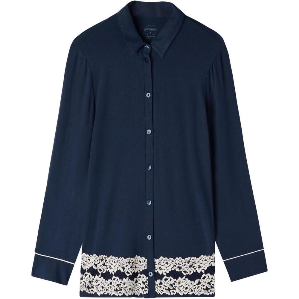 imageWomans Pretty Flowers Button Up Shirt in ModalBlue  Deep BlueVanilla