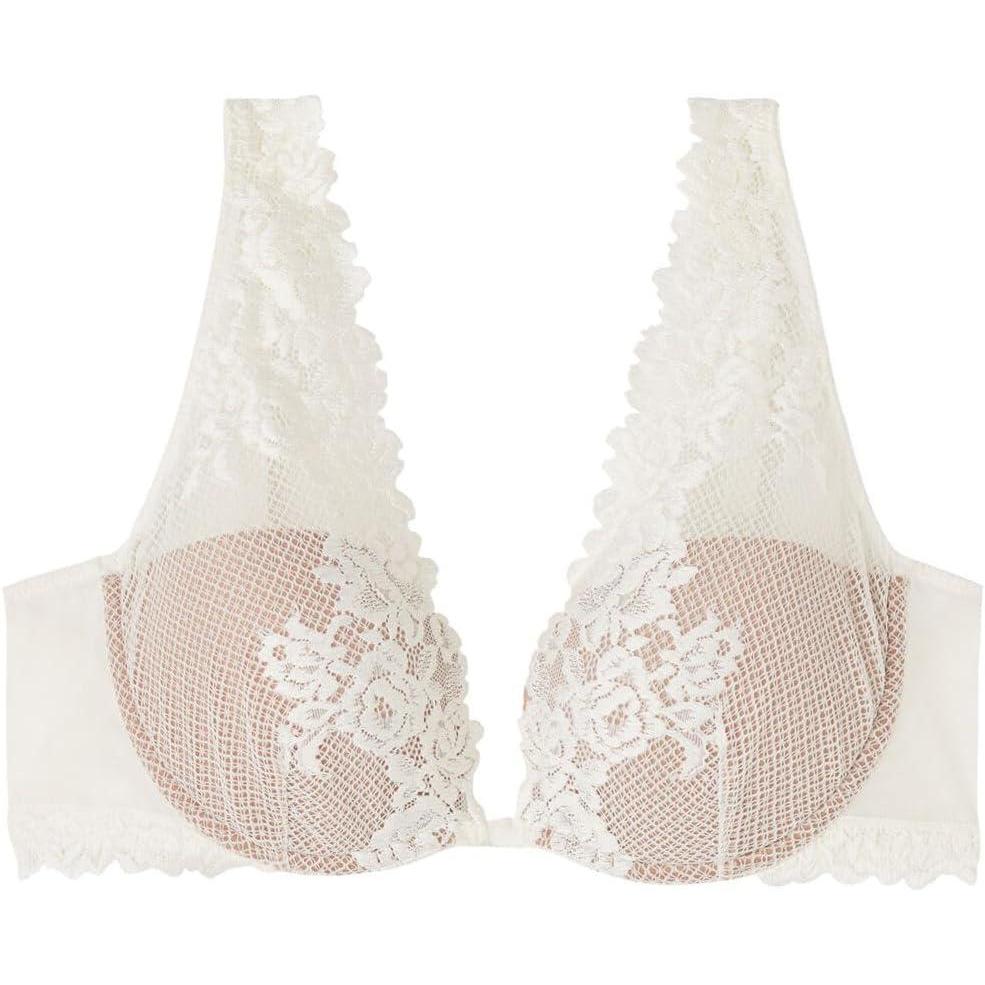 imageWomans Pretty Flowers Elena Balconette BraIvory  Powder White