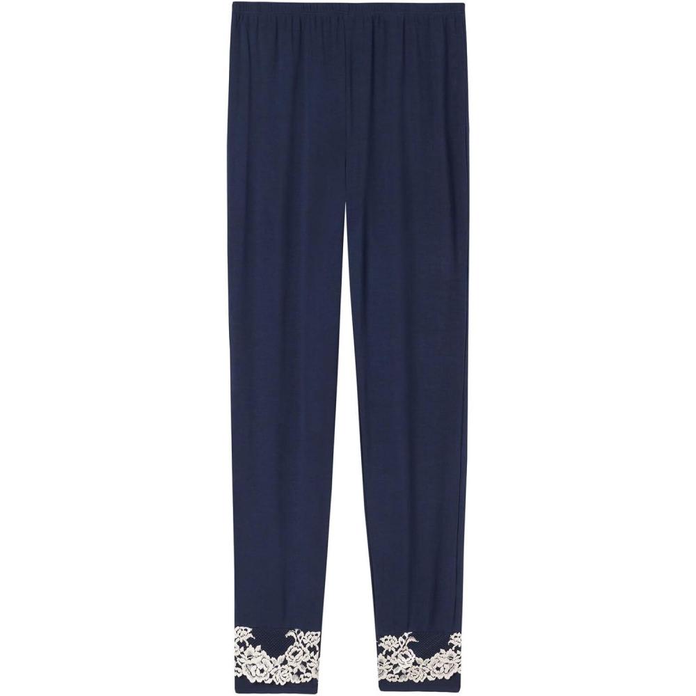 imageWomans Pretty Flowers Full Length Cuffed Modal PantsBlue  Deep BlueVanilla