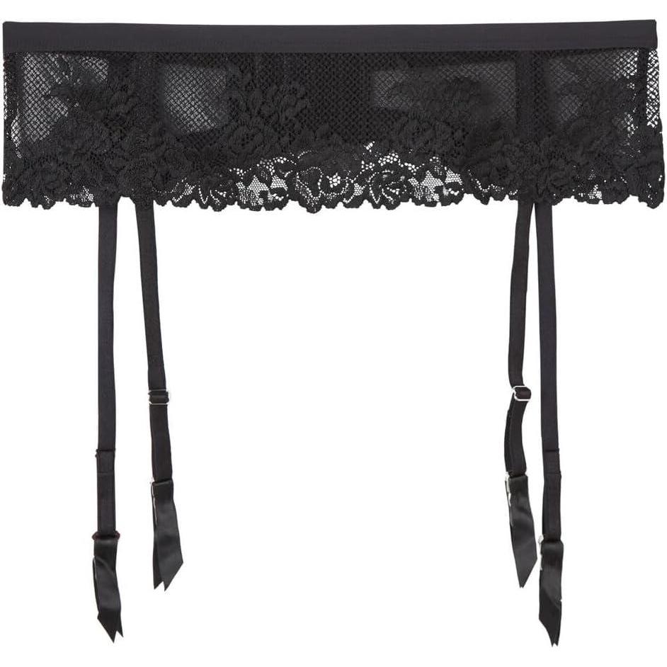 imageWomans Pretty Flowers Garter BeltBlack  Black