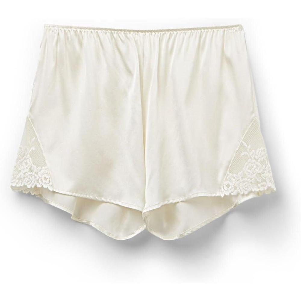 imageWomans Pretty Flowers Silk ShortsIvory  Powder White