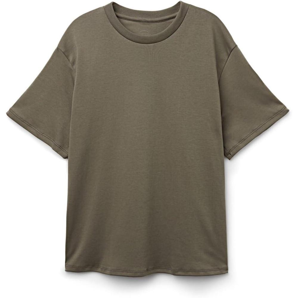 imageWomans Short Sleeve Top in CottonGreen  Safari Green