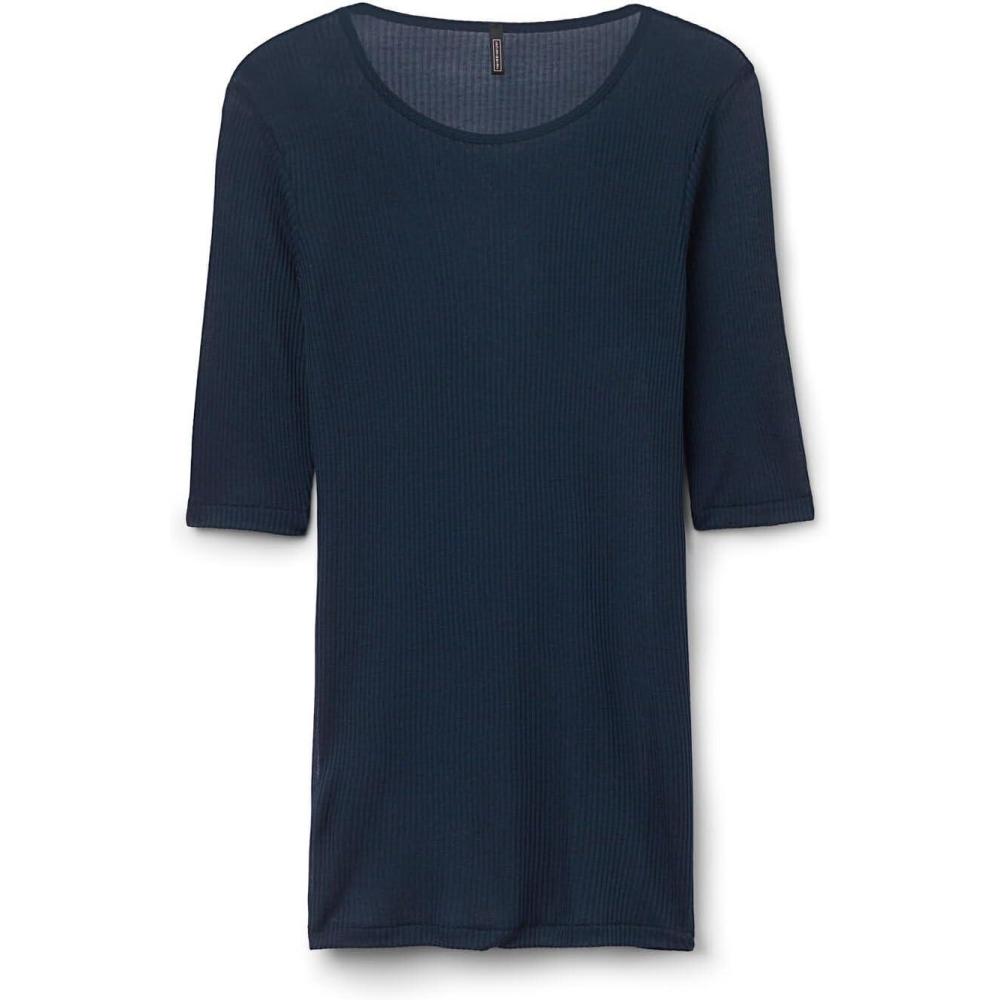 imageWomans ShortSleeved Top in Ultranatural with CashmereBlue  Intense Blue