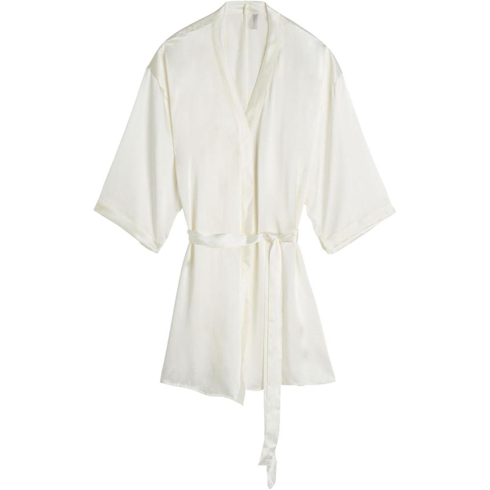 imageWomans Silk KimonoIvory  Powder White
