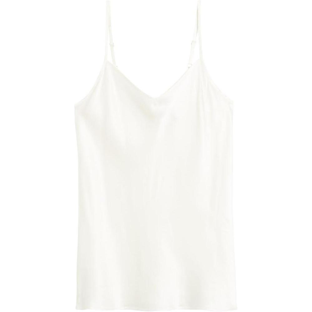 imageWomans Silk Satin Top with VNecklineIvory  Powder White