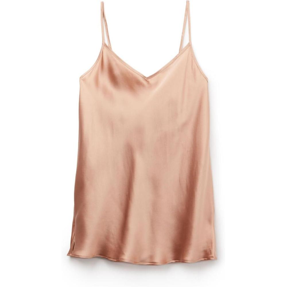 imageWomans Silk Satin Top with VNecklineNatural  Satin Pink