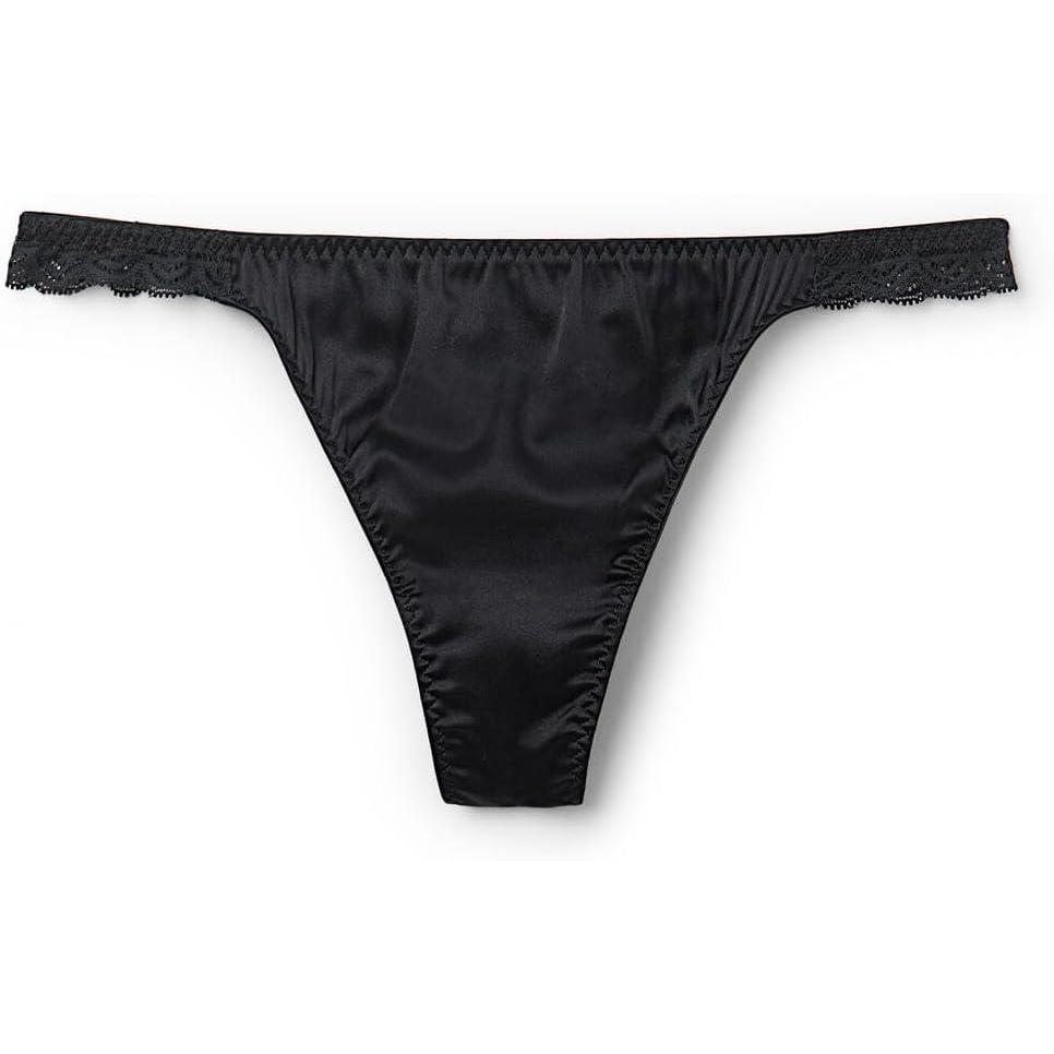 imageWomans Silk and Lace GStringBlack  Black