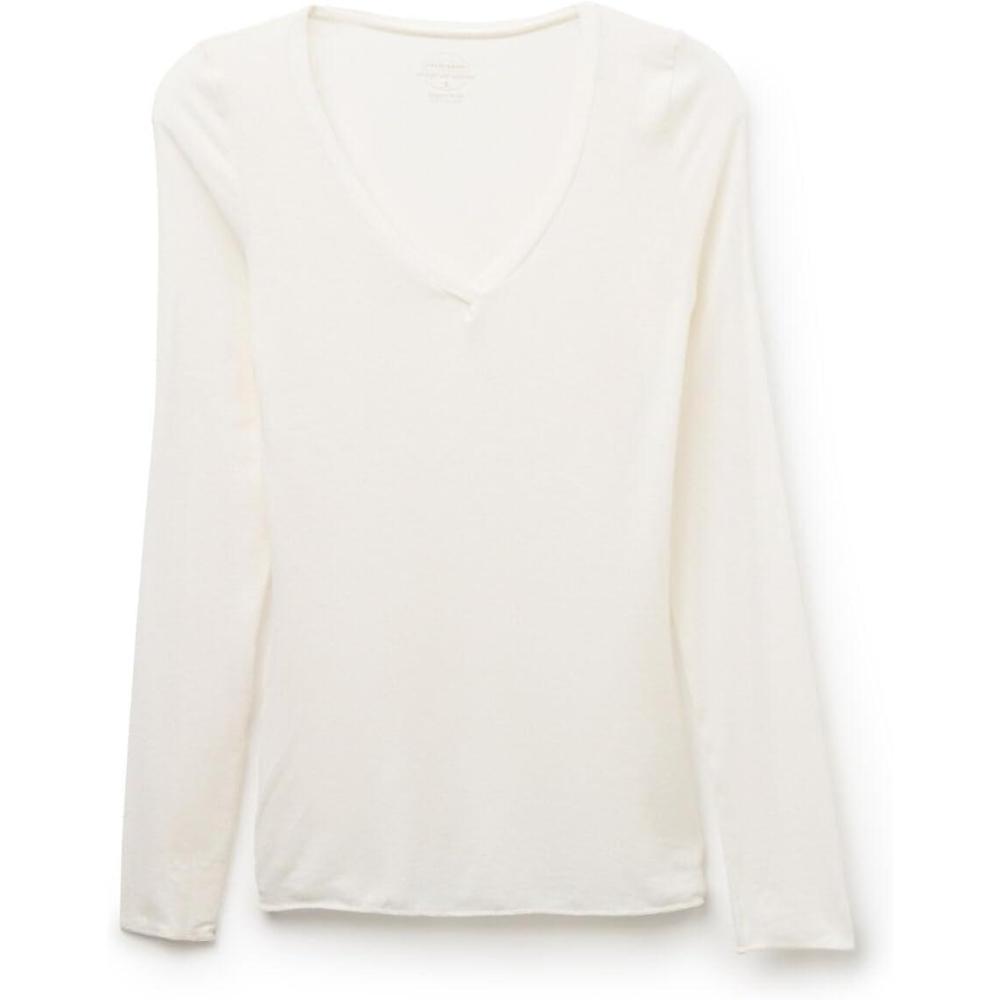 imageWomans VNeck top in Modal Ultralight with CashmereIvory  Natural Vanilla