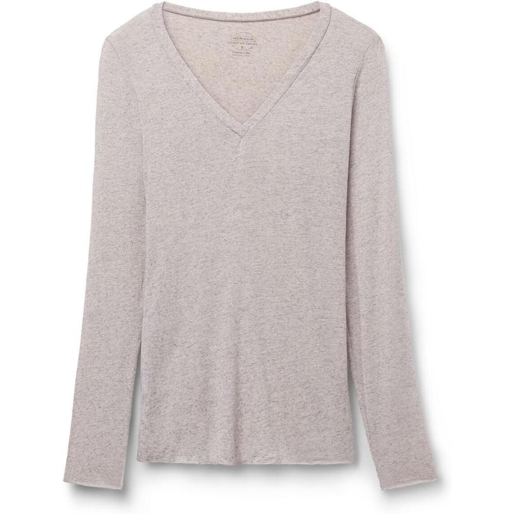 imageWomans VNeck top in Modal Ultralight with CashmereNatural  Shell Beige Mlange