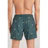 Man’s Embroidered Duck Swim Trunks(Green – Paperelle Verde Scuro)