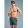 Man’s Embroidered Duck Swim Trunks(Green – Paperelle Verde Scuro)