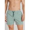 Man’s Green Stripe Print Swim Trunks(Green – Stampa Riga Bianco Verde Scuro)