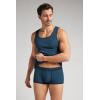 Man’s Ribbed Superior Cotton Boxers(Blue – Blu Gas/Blu Notte)