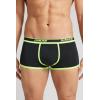 Man’s Superior Cotton Boxers with Logo(Black – Black/Neon Yellow)