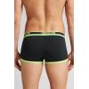 Man’s Superior Cotton Boxers with Logo(Black – Black/Neon Yellow)
