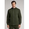Man’s Zip Cotton Sweatshirt(Green – Military Green)