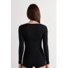 Woman’s Boat Neck Modal Cashmere Ultralight Top(Black – Black)