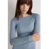 Woman’s Boat Neck Modal Cashmere Ultralight Top(Blue – Ash Blue)