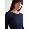 Woman’s Boat Neck Modal Cashmere Ultralight Top(Blue – Intense Blue)