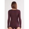 Woman’s Boat Neck Modal Cashmere Ultralight Top(Burgundy – Dark Burgundy)