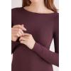 Woman’s Boat Neck Modal Cashmere Ultralight Top(Burgundy – Dark Burgundy)
