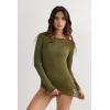 Woman’s Boat Neck Modal Cashmere Ultralight Top(Green – Bamboo Green)