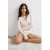 Woman’s Boat Neck Modal Cashmere Ultralight Top(Ivory – Natural Vanilla)