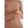 Woman’s Boat Neck Modal Cashmere Ultralight Top(Natural – Caramel Dark Beige)
