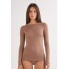 Woman’s Boat Neck Modal Cashmere Ultralight Top(Natural – Caramel Dark Beige)