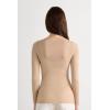 Woman’s Boat Neck Modal Cashmere Ultralight Top(Natural – Honey Soft Beige)