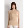 Woman’s Boat Neck Modal Cashmere Ultralight Top(Natural – Honey Soft Beige)