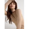 Woman’s Boat Neck Modal Cashmere Ultralight Top(Natural – Honey Soft Beige)