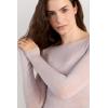 Woman’s Boat Neck Modal Cashmere Ultralight Top(Natural – Shell Beige Mélange)