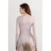 Woman’s Boat Neck Modal Cashmere Ultralight Top(Natural – Shell Beige Mélange)