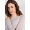 Woman’s Boat Neck Modal Cashmere Ultralight Top(Pale Grey – Ice Grey)