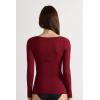 Woman’s Boat Neck Modal Cashmere Ultralight Top(Red – Vamp Red)