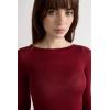 Woman’s Boat Neck Modal Cashmere Ultralight Top(Red – Vamp Red)